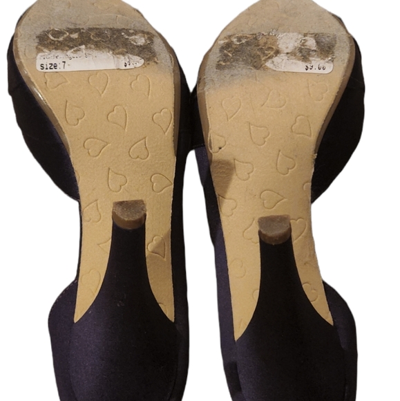 HP Michaelangelo purple satin bow open toe 4 in. heels - Picture 3 of 4